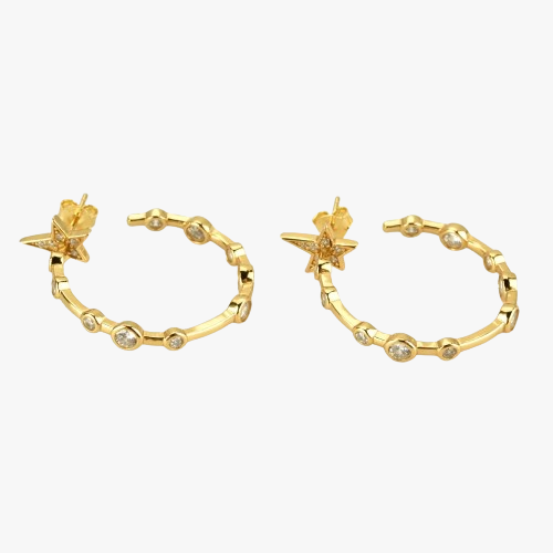 She's A Star Hoop Earrings