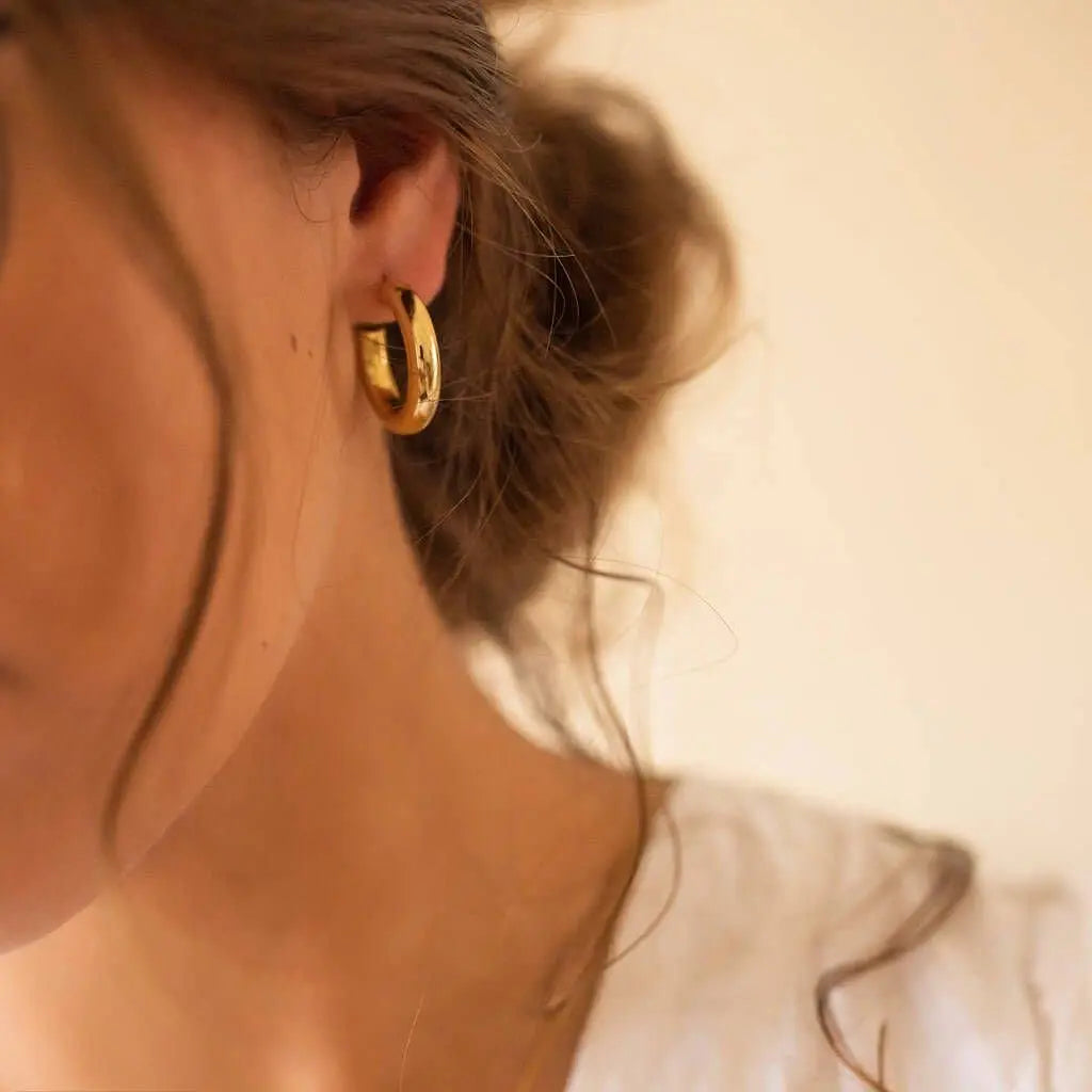 Simply Striking Statement Hoops in Gold