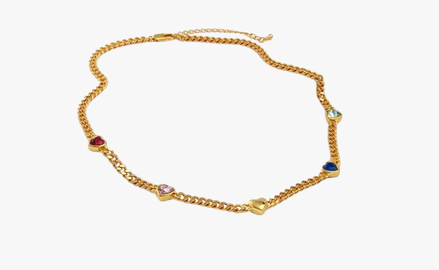 Author Barbie Alexandra Shipp's Heart Jelly Curb Chain Link Necklace