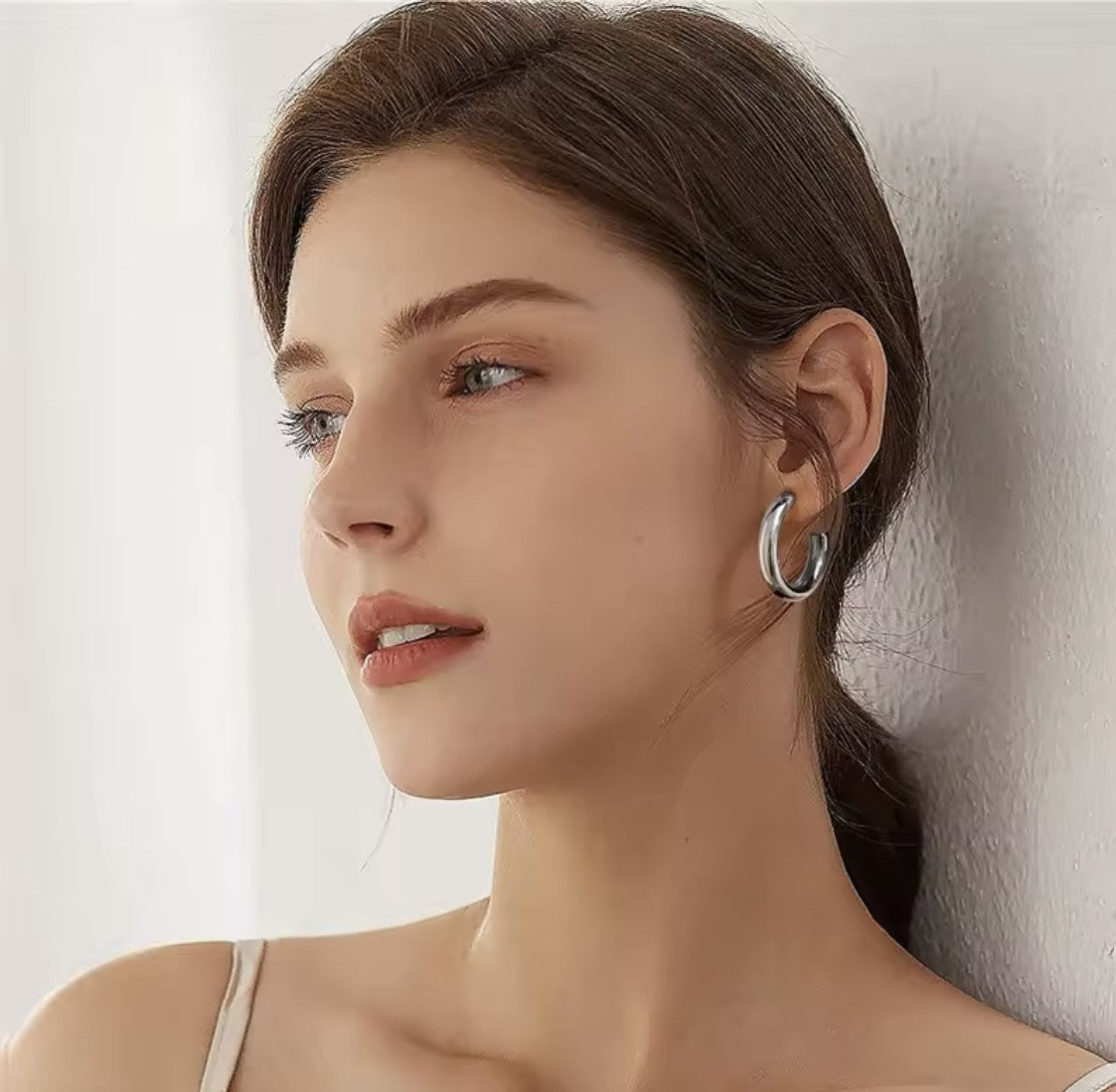 Simply Striking Statement Hoops in Silver