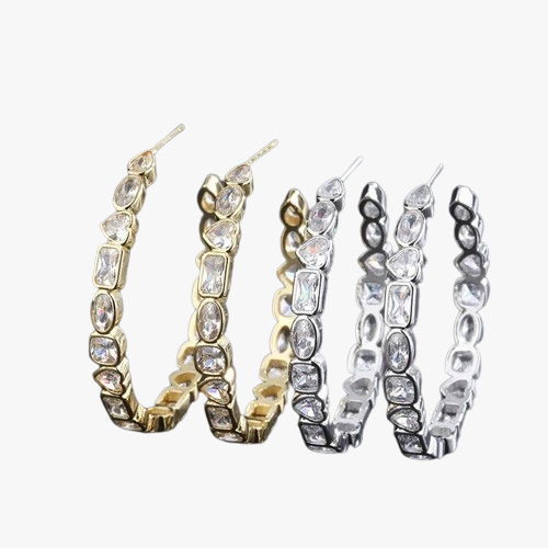 Gracefully Geometric Hoop Earrings