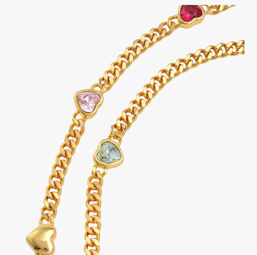 Author Barbie Alexandra Shipp's Heart Jelly Curb Chain Link Necklace