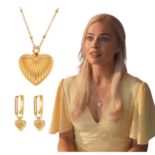 Barbie's Ridge Heart Pendant Necklace and Earring Set for Young Dreamers