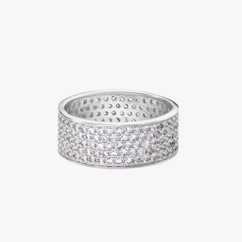Infinite Sparkle Silver Eternity Pave Ring