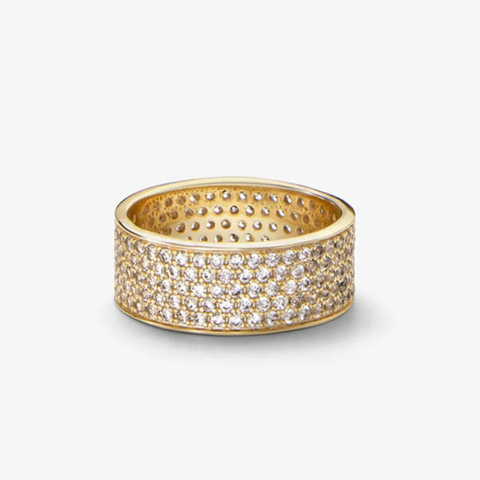 Infinite Sparkle Gold Eternity Pave Ring