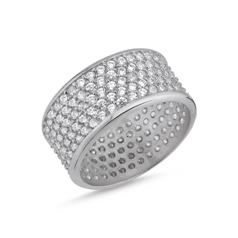 Infinite Sparkle Silver Eternity Pave Ring