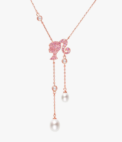 Barbiecore Luxury Pearl Drop  Necklace