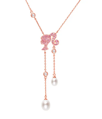 Barbiecore Luxury Pearl Drop  Necklace